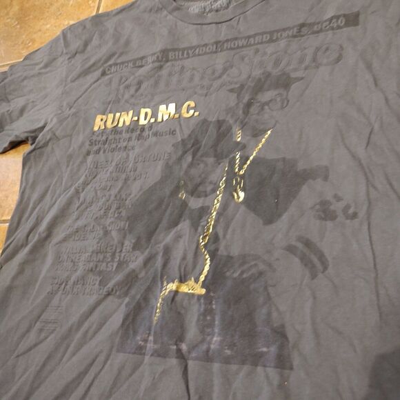 Run DMC Rolling Stones Collection Men's Gray Short Sleeve Graphic T-Shirt Sz XL - Picture 2 of 6